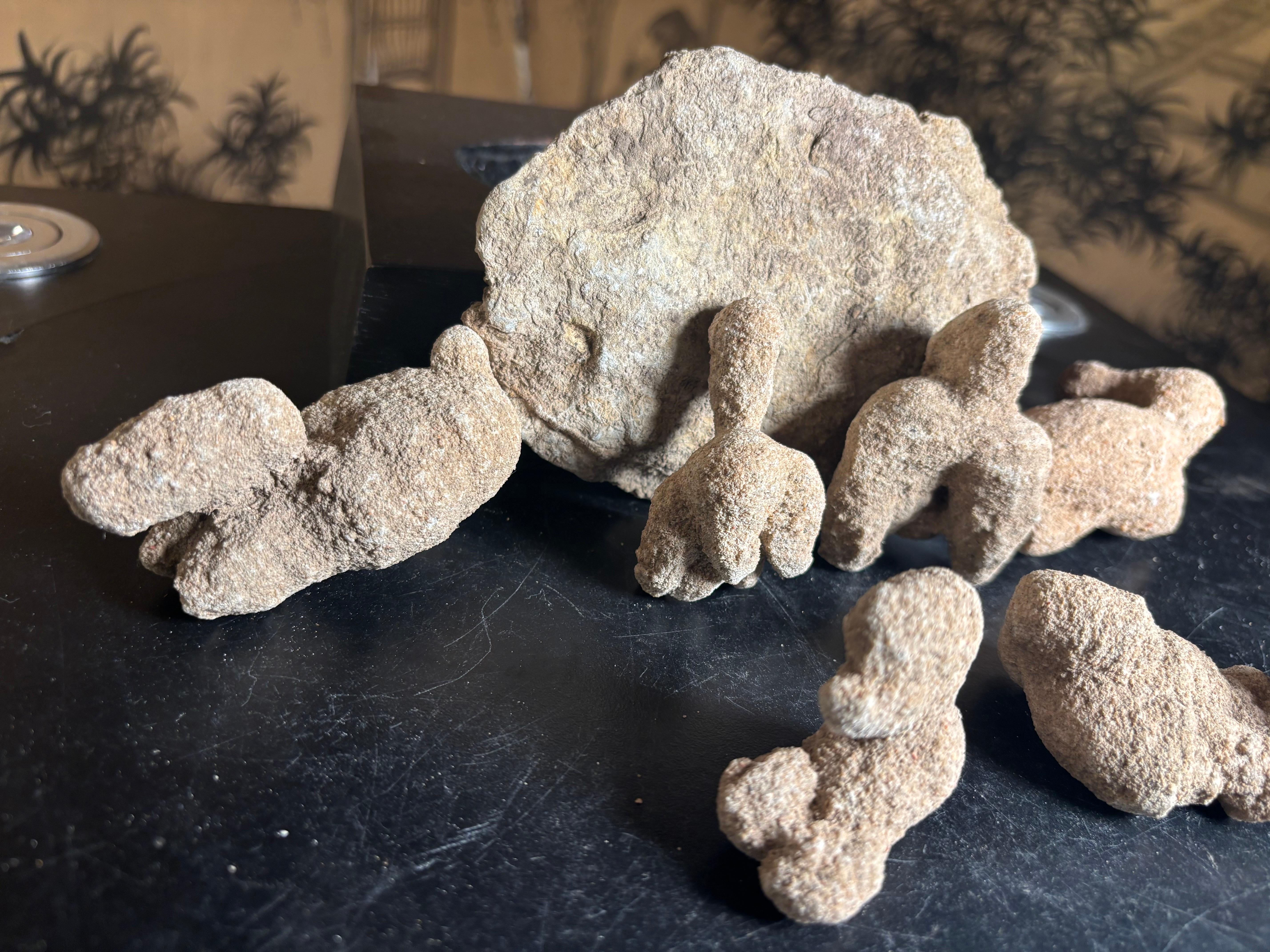 Unusual Unique Set Natural Rock Animal Sculptures For Sale 5