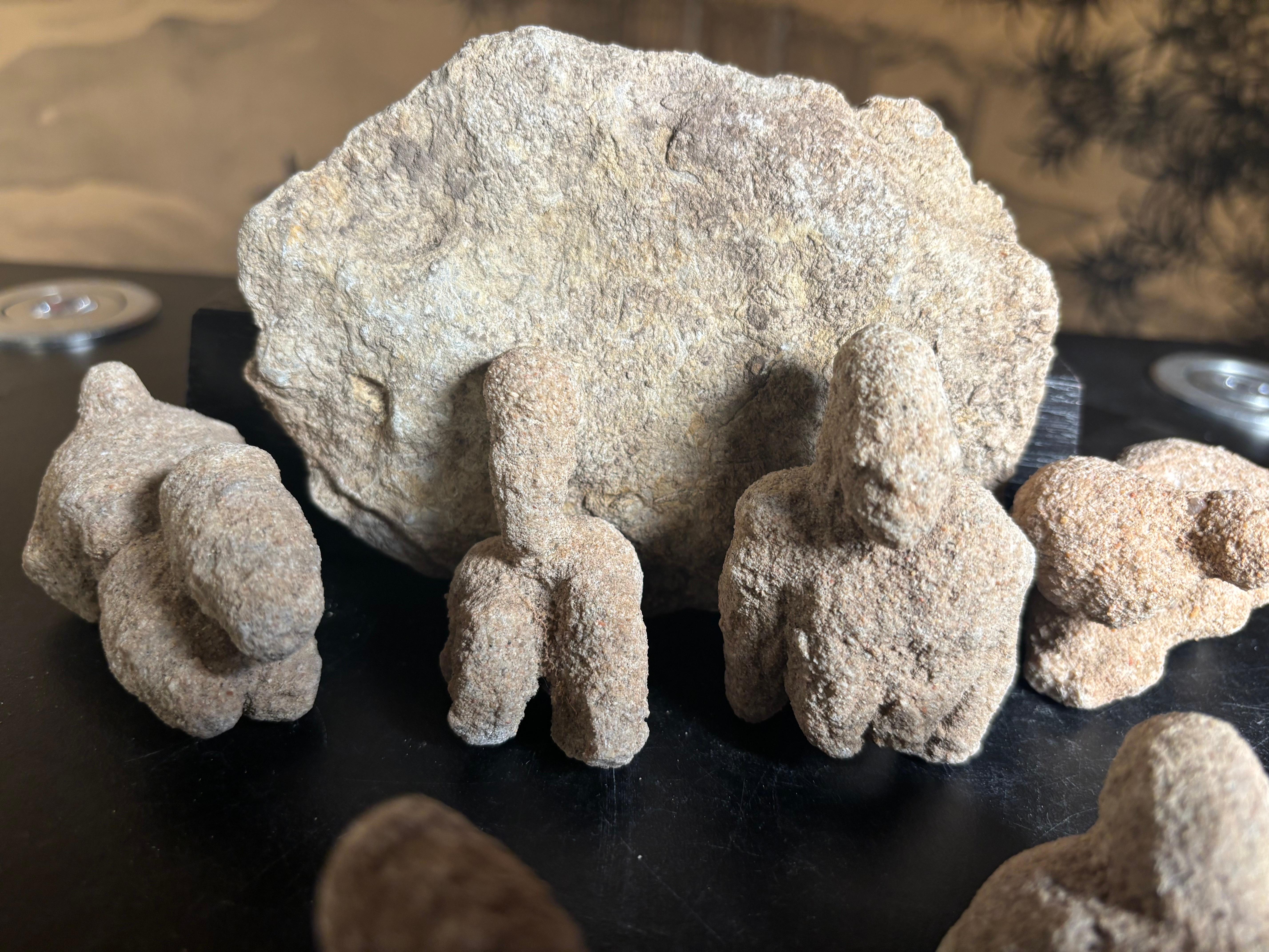Unusual Unique Set Natural Rock Animal Sculptures For Sale 7