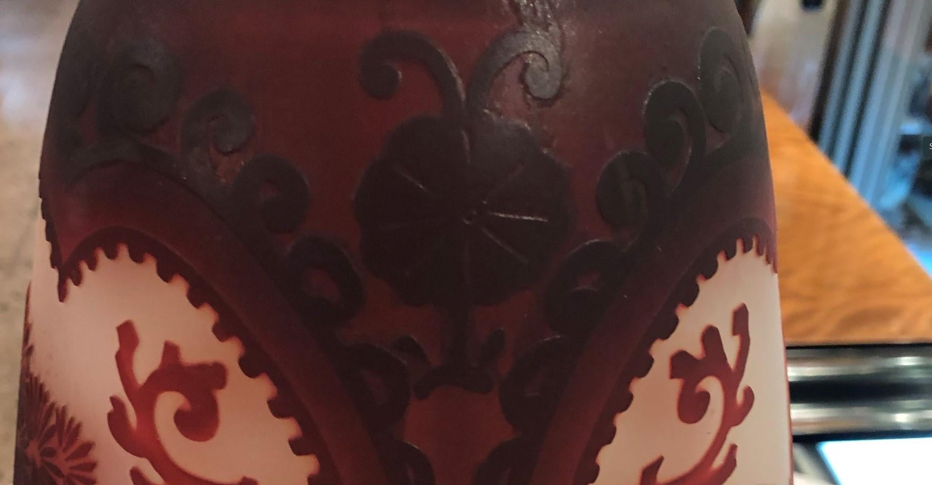 Unusual Vase, Muller Fres Luneville, Style: Jugendstil, Art Nouveau, Liberty For Sale 5