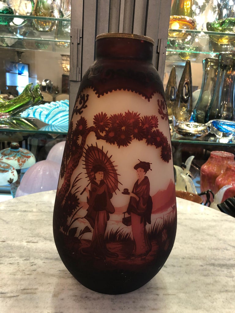 Unusual Vase, Muller Fres Luneville, Style: Jugendstil, Art