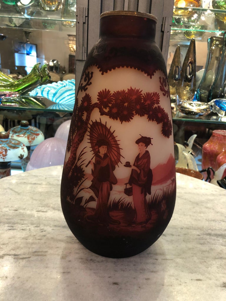 Unusual Vase, Muller Fres Luneville, Style: Jugendstil, Art