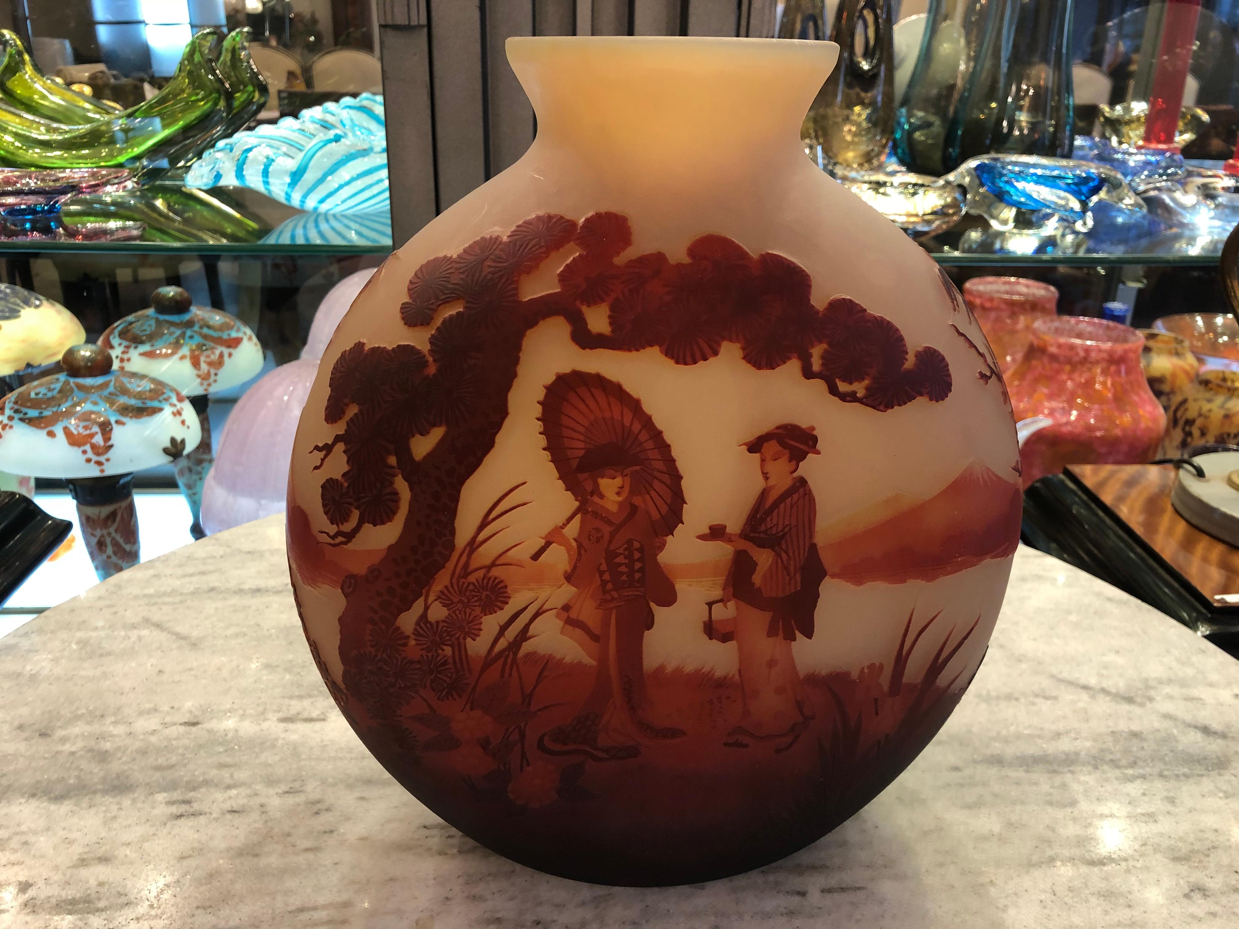 French Unusual Vase, Muller Fres Luneville, Style: Jugendstil, Art Nouveau, Liberty For Sale