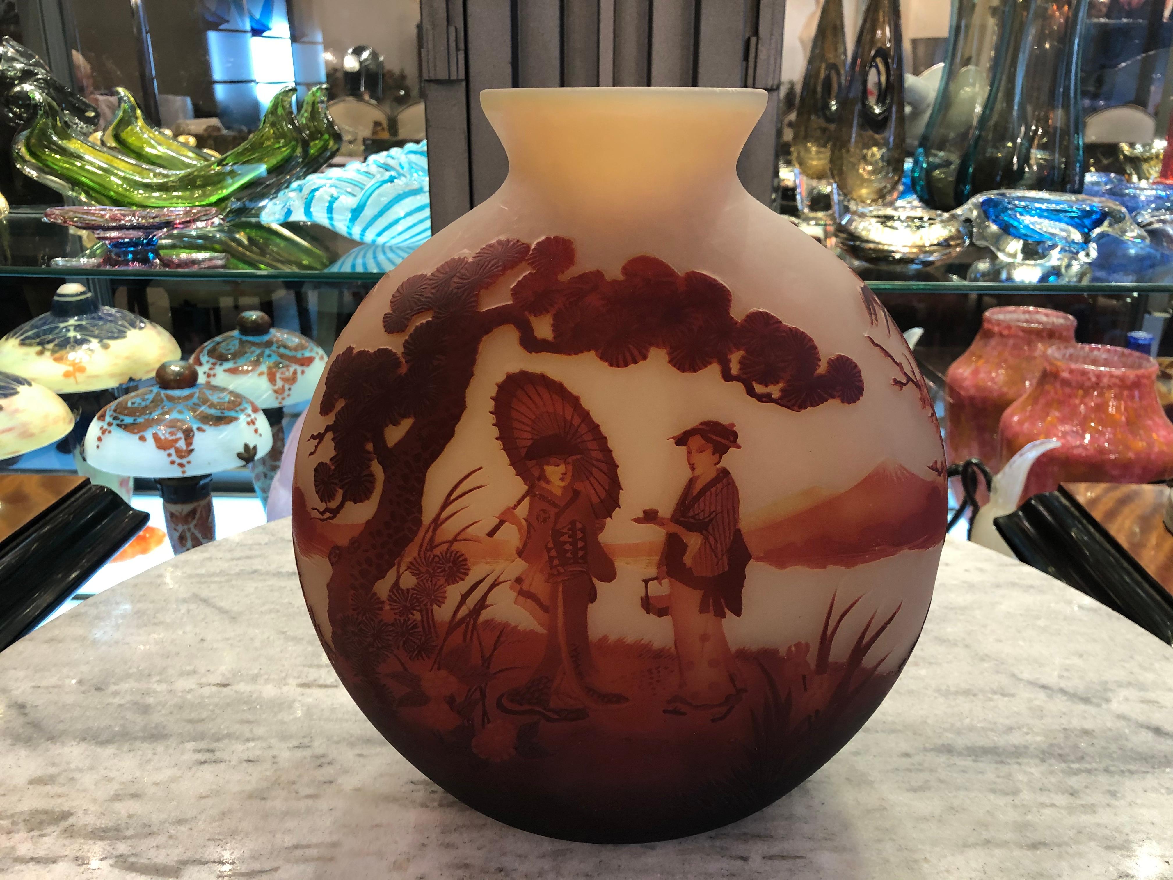 Unusual Vase, Muller Fres Luneville, Style: Jugendstil, Art Nouveau, Liberty For Sale 1