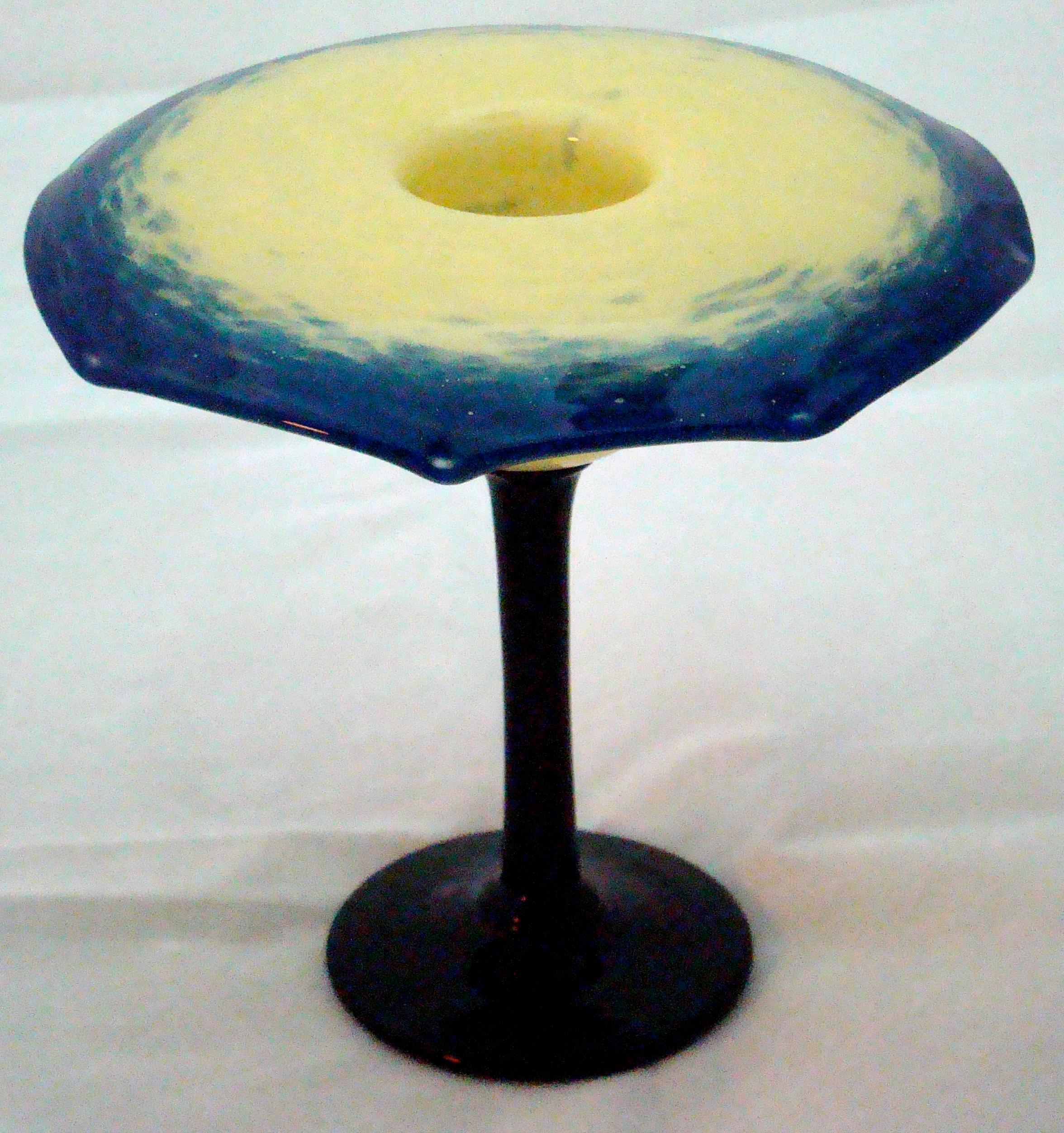 Art Glass  Unusual Vase Design: ( Coupe bijou)  Schneider, France, With application, 1922 For Sale