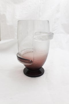 Unusual Vase Schneider With application, 1929, France, (Bourrelet Design)