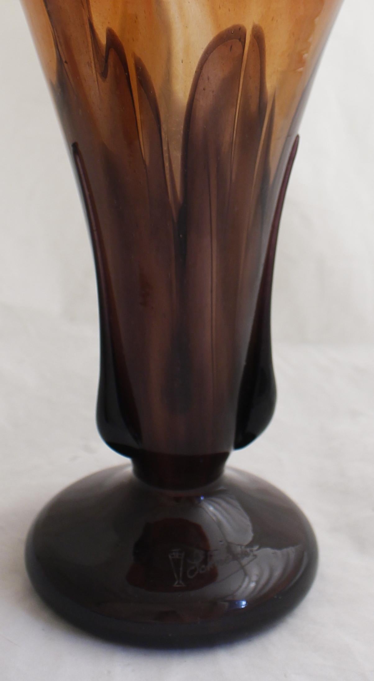  Vase insolite Schneider avec applications, France, décor marbré, 1922 en vente 8