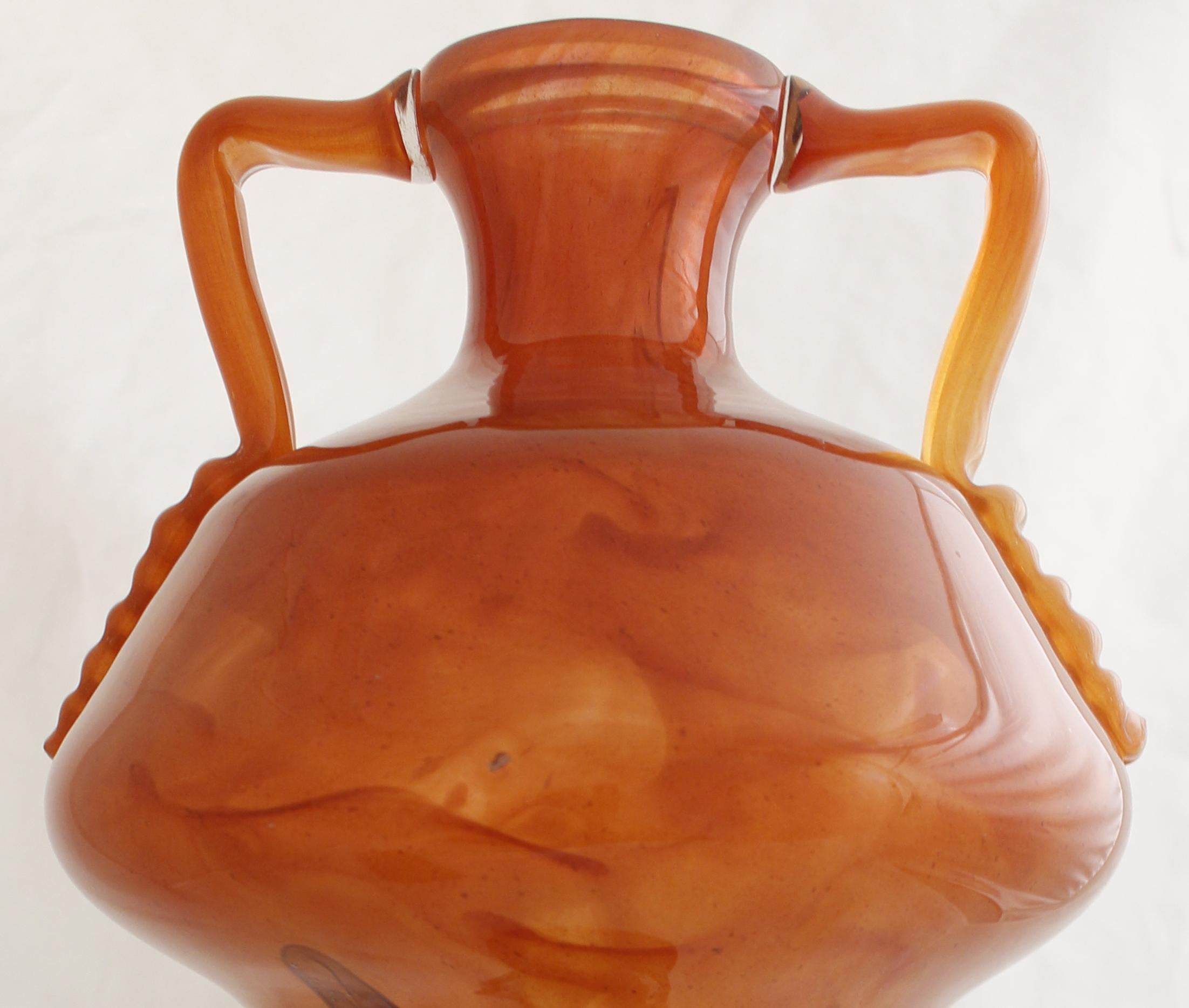  Vase insolite Schneider avec applications, France, décor marbré, 1922 en vente 9