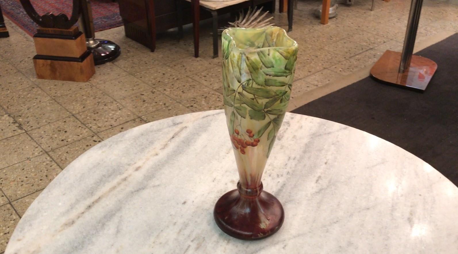 Unusual Vase, Sign: Daum Nancy France, Style: Jugendstil, Art Nouveau For Sale 4