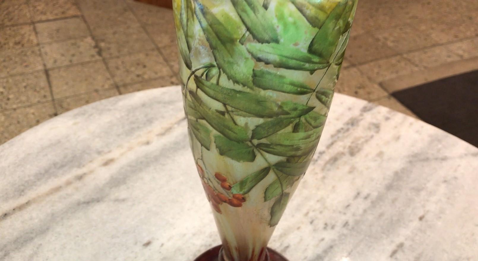 Unusual Vase, Sign: Daum Nancy France, Style: Jugendstil, Art Nouveau For Sale 6