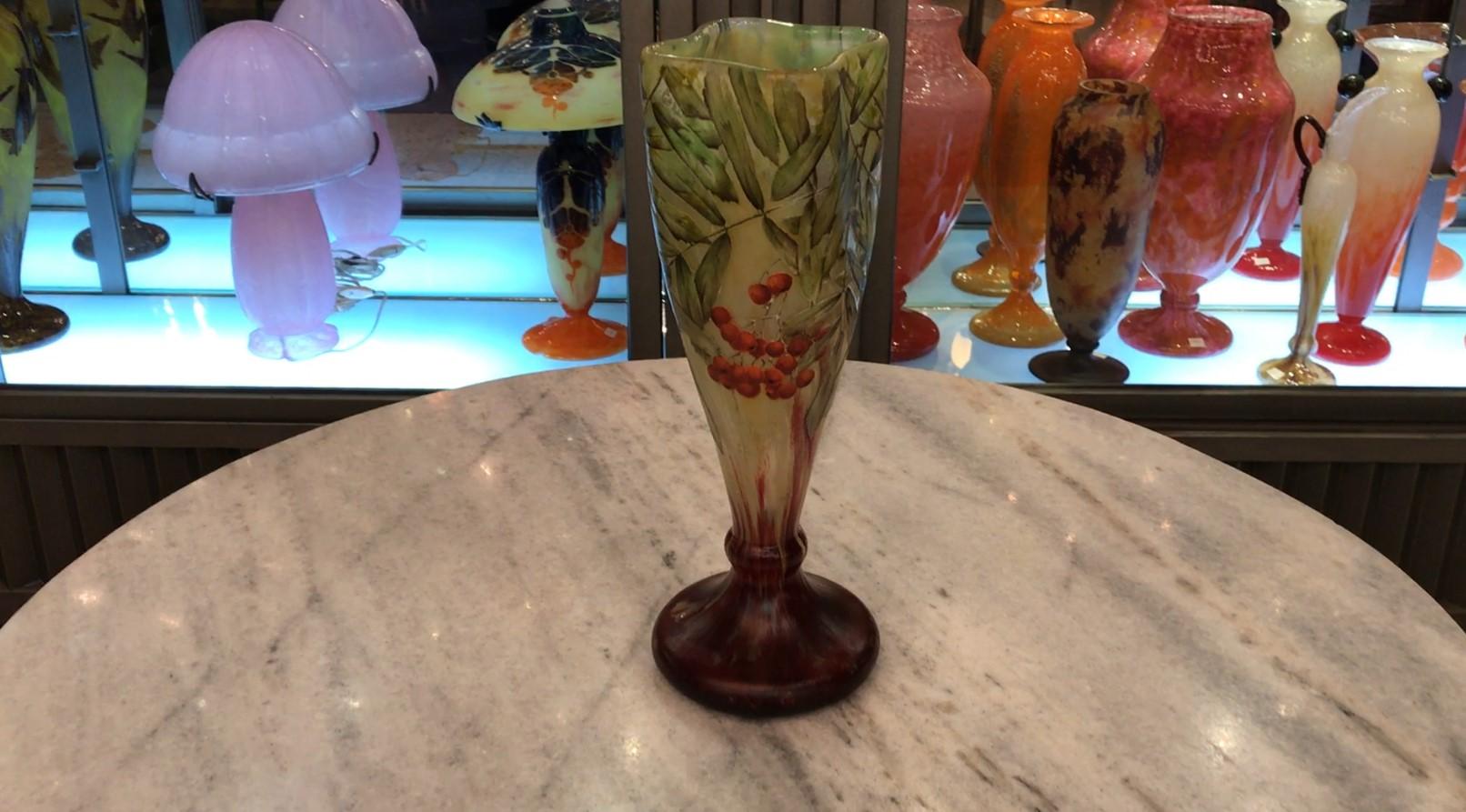 Unusual Vase, Sign: Daum Nancy France, Style: Jugendstil, Art Nouveau For Sale 12