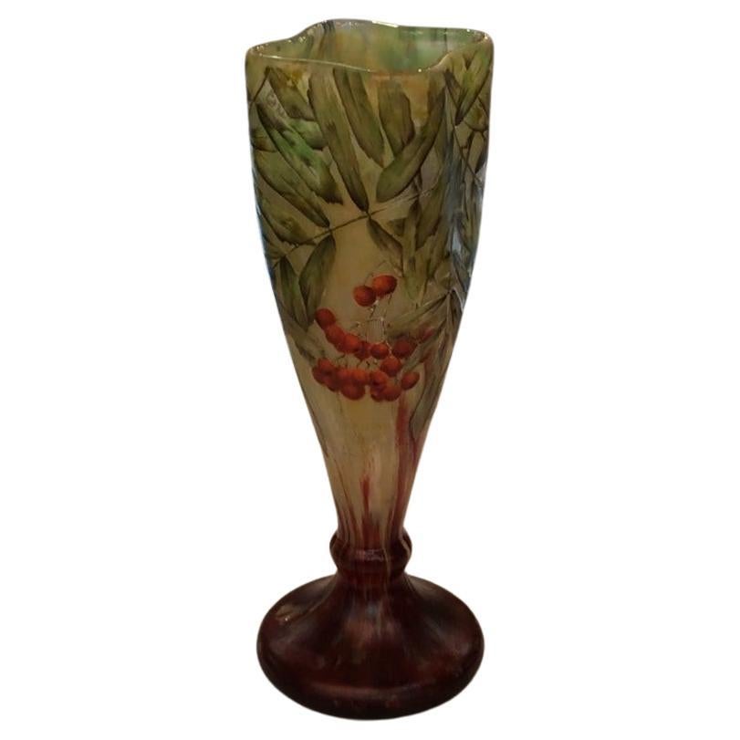 Unusual Vase, Sign: Daum Nancy France, Style: Jugendstil, Art Nouveau For Sale