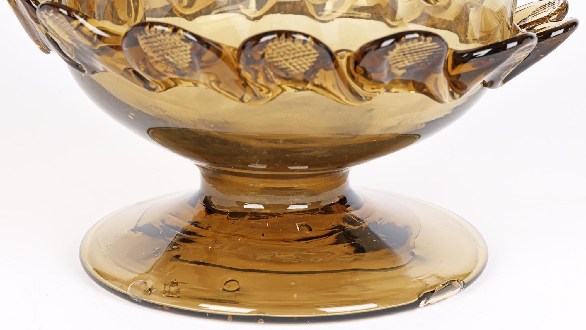 Vase vénitien inhabituel en verre d'art fumé 