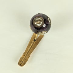 Unusual Victorian Amythest and Enamel Stickpin