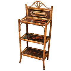 Unusual Victorian Antique Decorative Bamboo What Not or Side Table