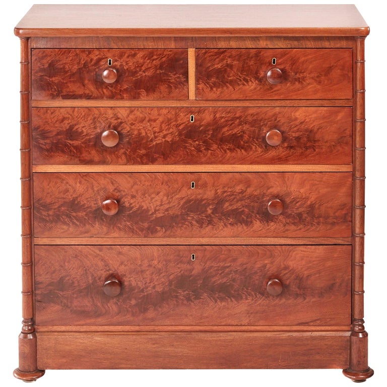 Unusual Victorian Antique Walnut Chest of Drawers at 1stDibs