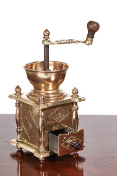 Unusual Victorian Brass Coffee Grinder