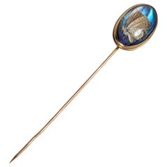 Unusual Victorian Butterfly Wing Stickpin