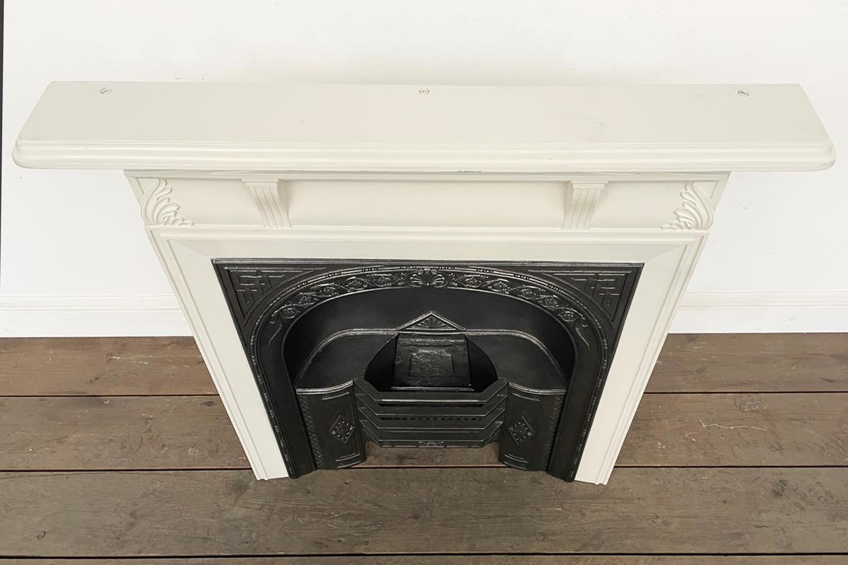 Unusual Victorian Cast Iron Combination Fireplace For Sale 1