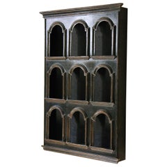 Unusual Victorian Ebonized Arcaded Wall Cabinet, circa 1880