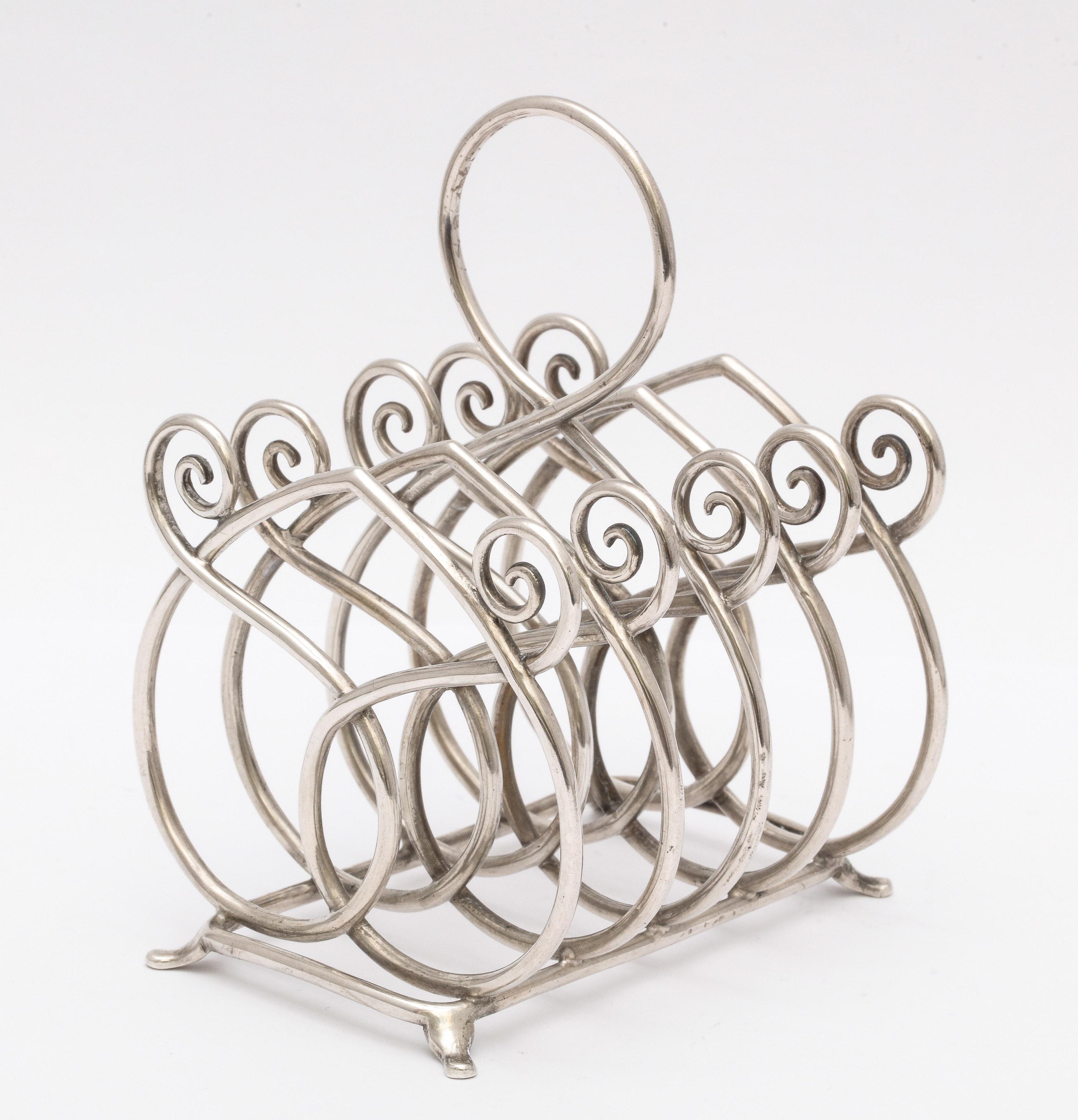 Unusual Victorian Footed Sterling Silver Toast Rack by Gorham In Good Condition In New York, NY