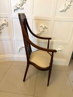 Unusual Victorian Inlaid Mahogany Armchair