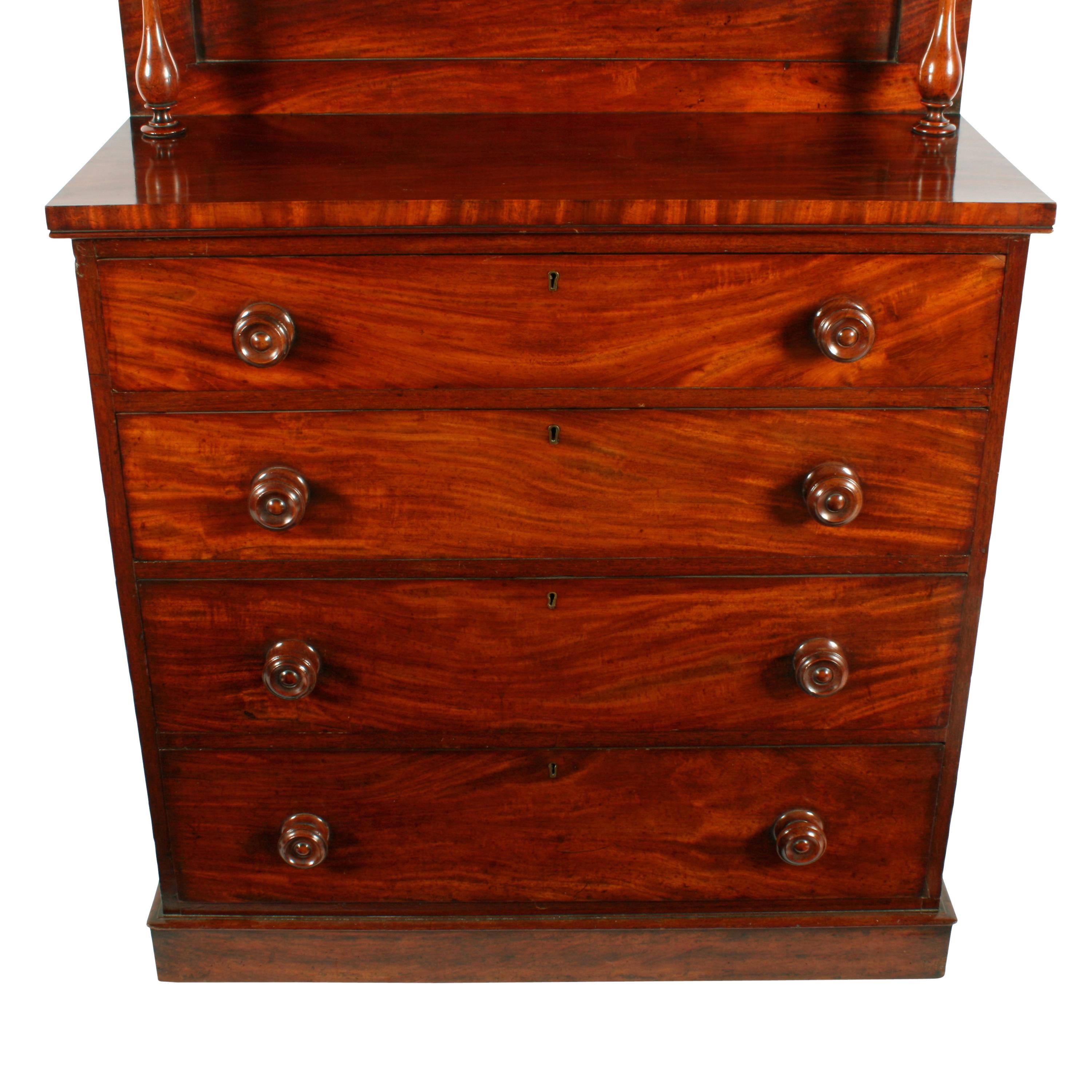Mid-19th Century Unusual Victorian Mahogany Chest For Sale