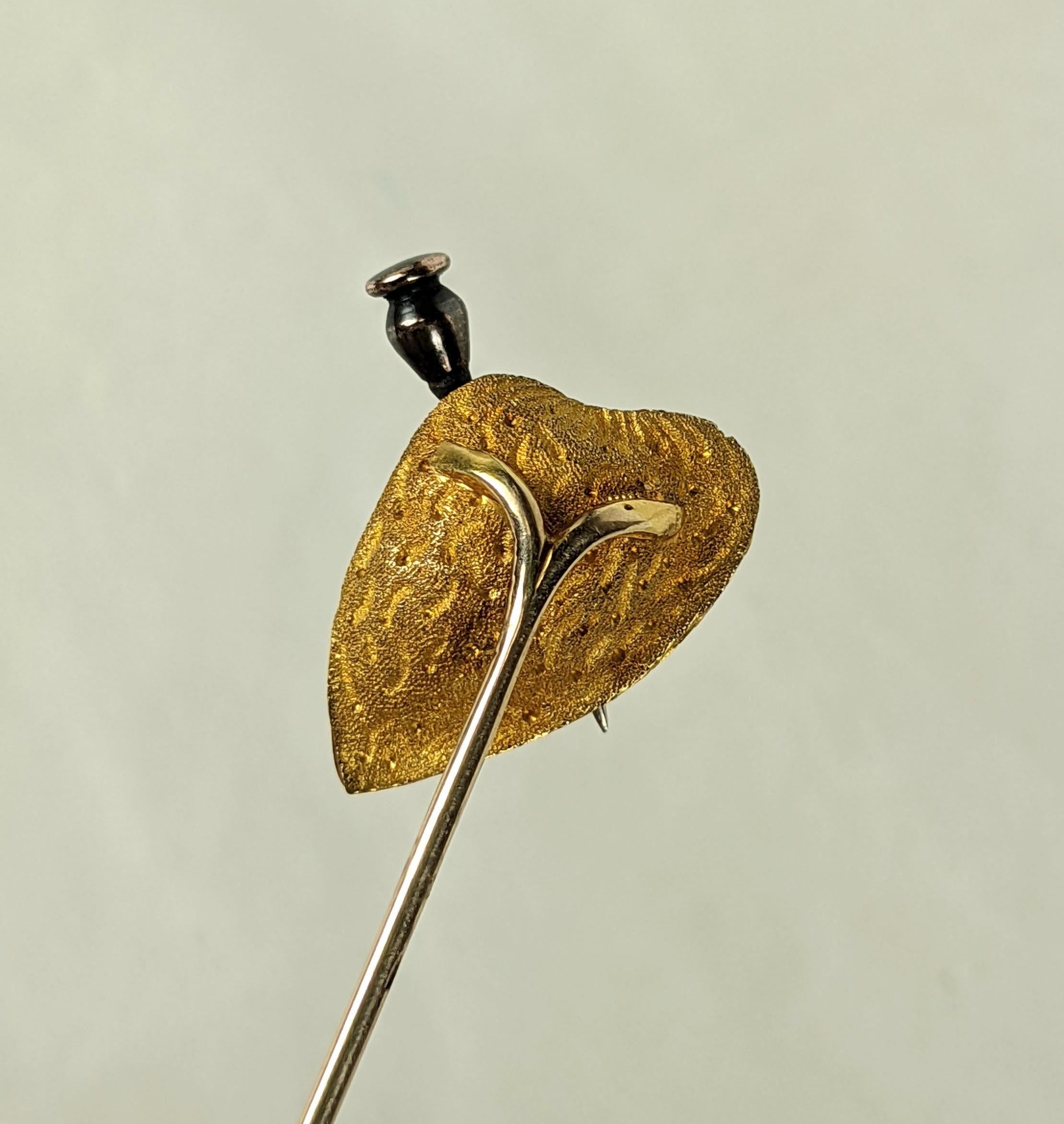 Unusual Victorian Pecan Stickpin In Excellent Condition For Sale In Riverdale, NY