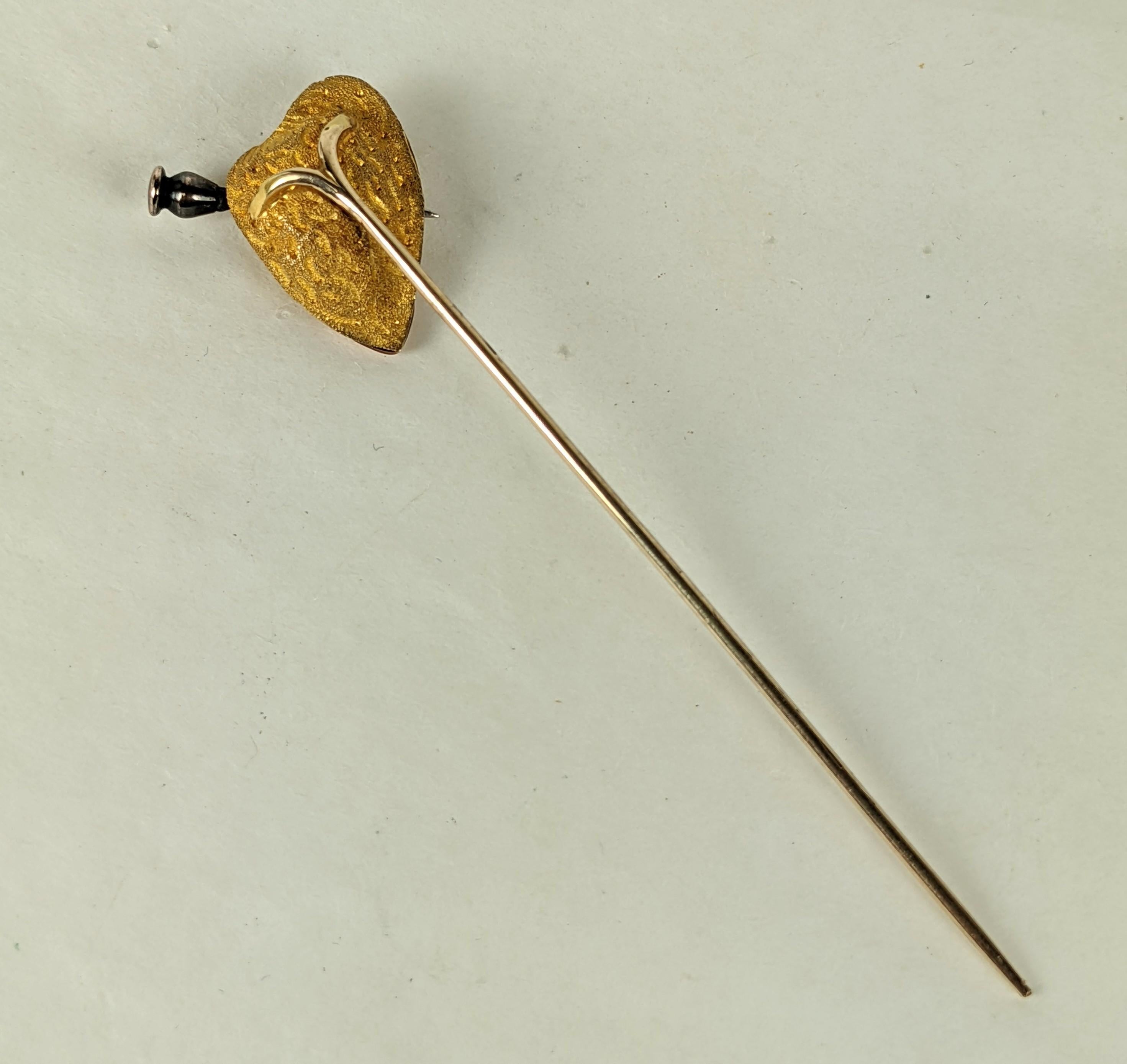 Women's or Men's Unusual Victorian Pecan Stickpin For Sale