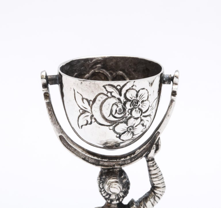 Unusual Victorian Period Hanau Continental Silver (.800) Wager Cup-Form Bell For Sale 12