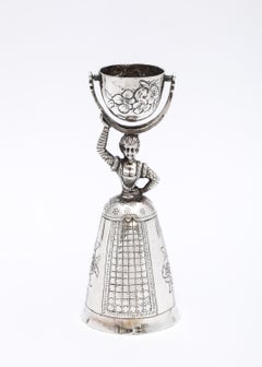Unusual Victorian Period Hanau Continental Silver (.800) Wager Cup-Form Bell