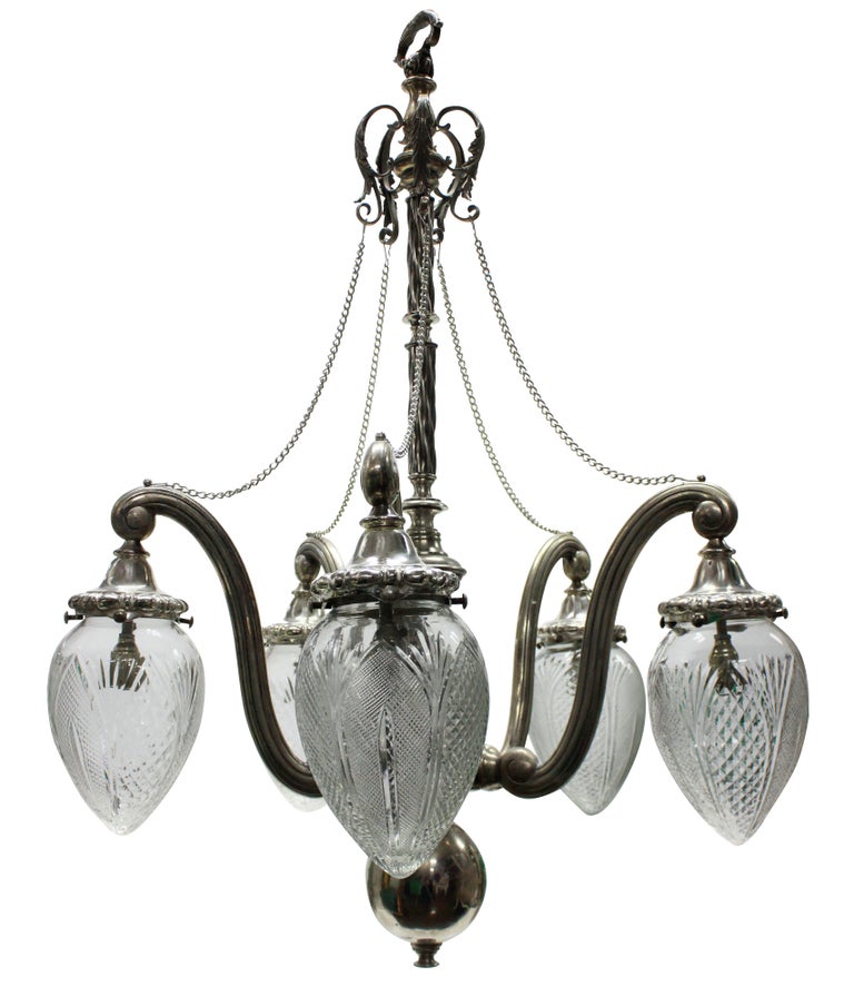 Unusual Victorian Silver Pendant Light For Sale at 1stDibs