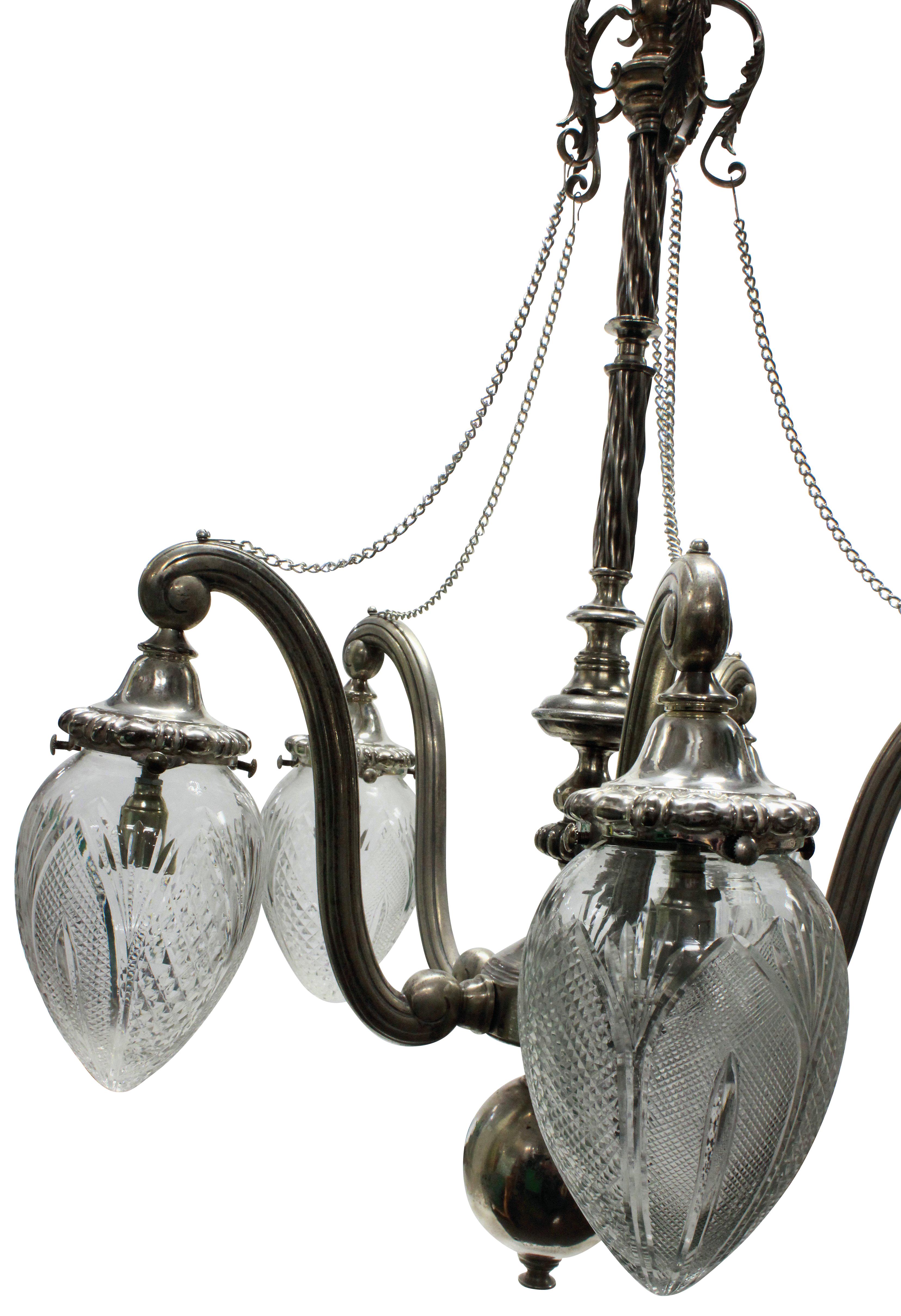 Unusual Victorian Silver Pendant Light In Good Condition In London, GB