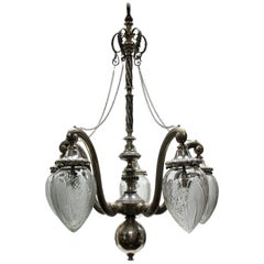 Unusual Victorian Silver Pendant Light