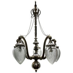 Unusual Victorian Silver Pendant Light