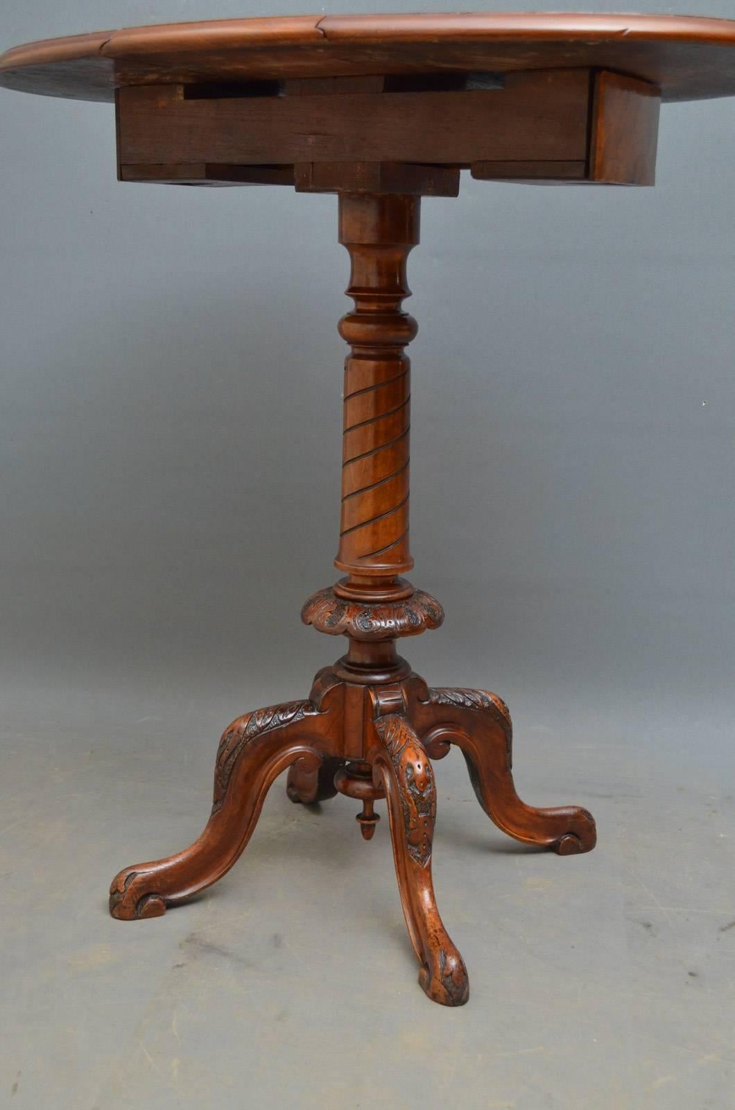 Unusual Victorian Walnut Chess Table 1