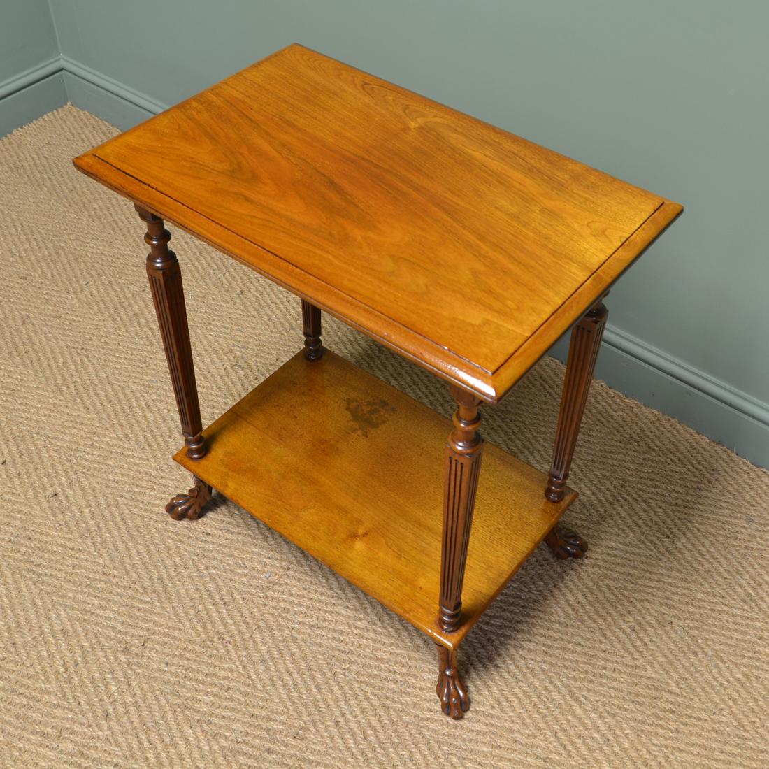 European Unusual Victorian Walnut Shoolbred Antique Occasional / Lamp Table For Sale