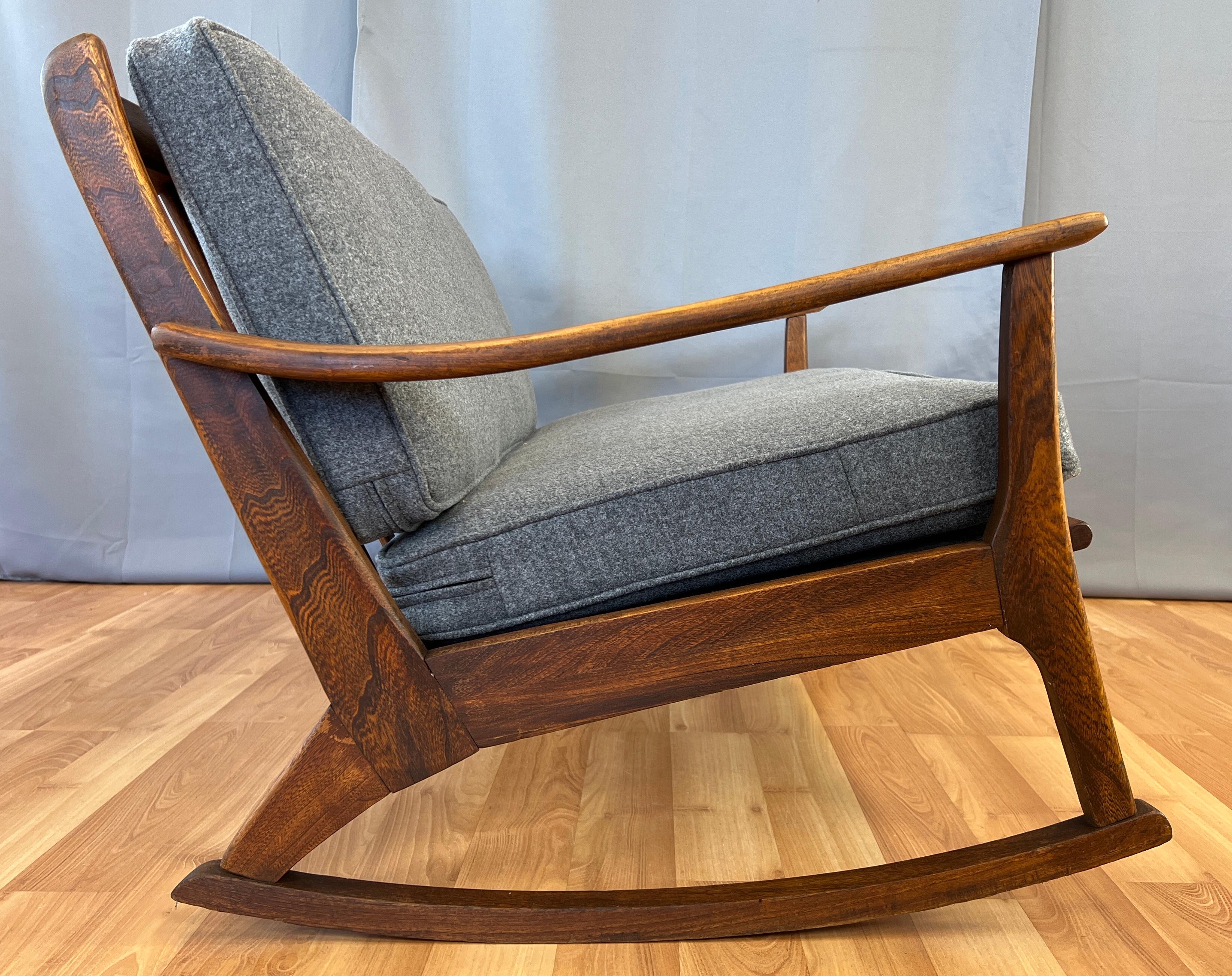 Unusual Vintage 1960s Walnut Settee Rocker at 1stDibs