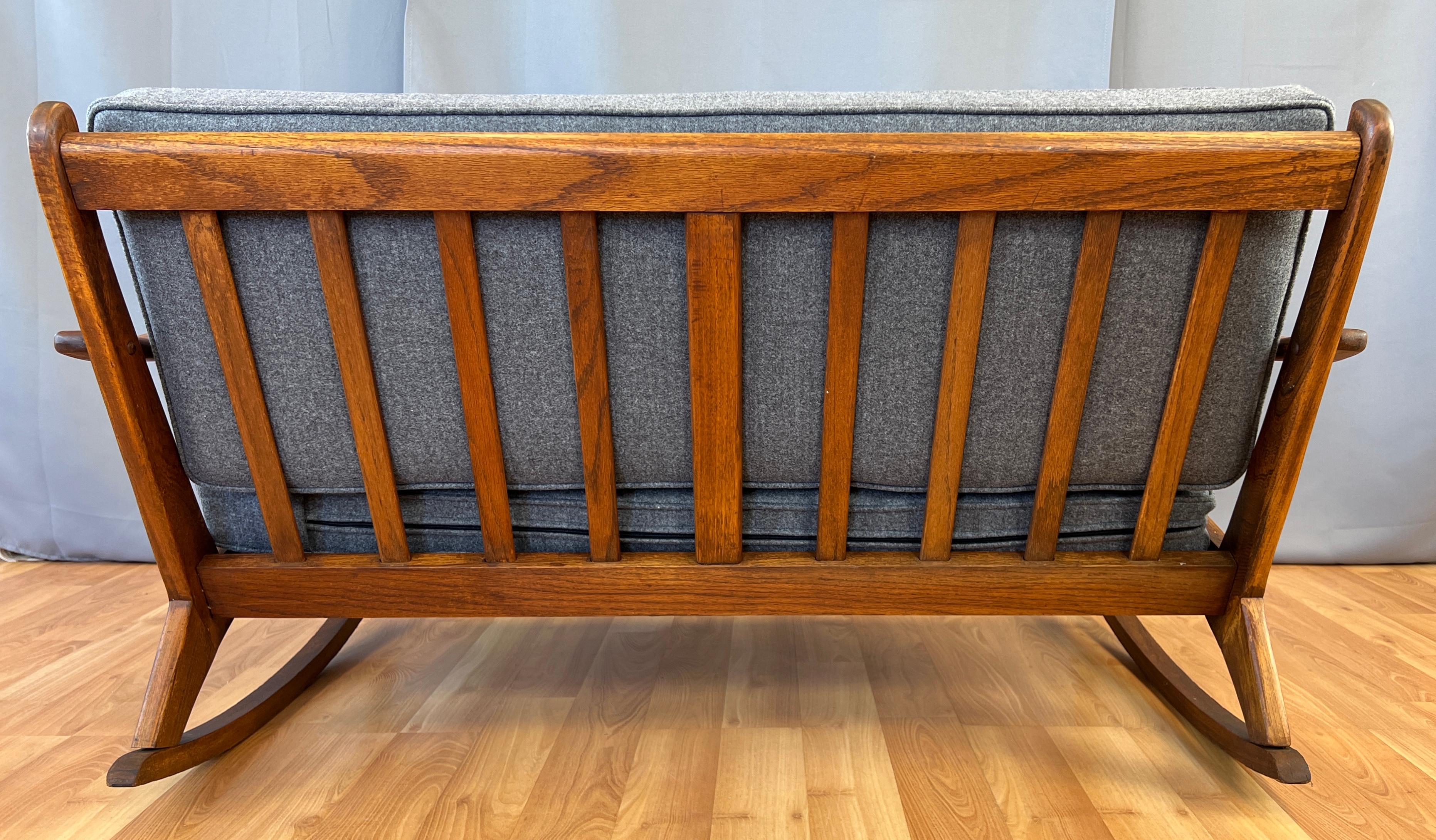 Unusual Vintage 1960s Walnut Settee Rocker at 1stDibs