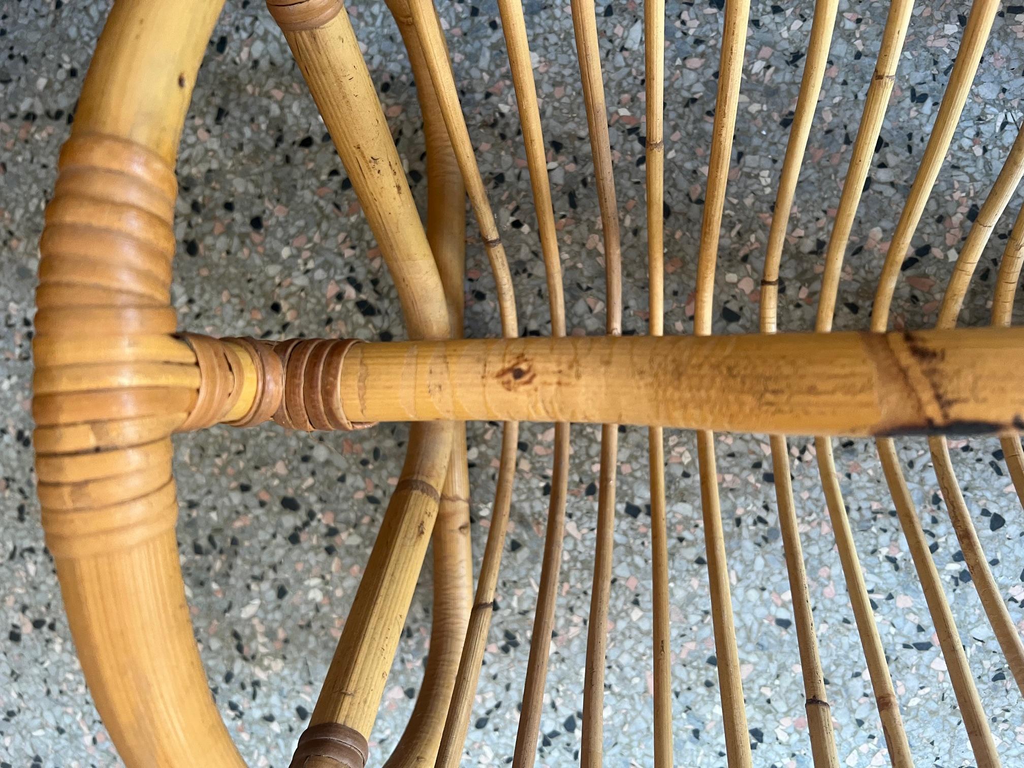 Unusual Vintage Bamboo Magazine Rack Ca' 1950's For Sale 1