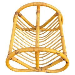 Ungewöhnliche Vintage Bamboo Magazine Rack Ca' 1950's