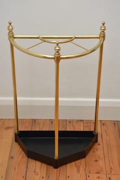 Vintage Brass Umbrella Stand, Demi Lune Design, 1940, England