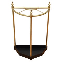 Vintage Brass Umbrella Stand, Demi Lune Design, 1940, England