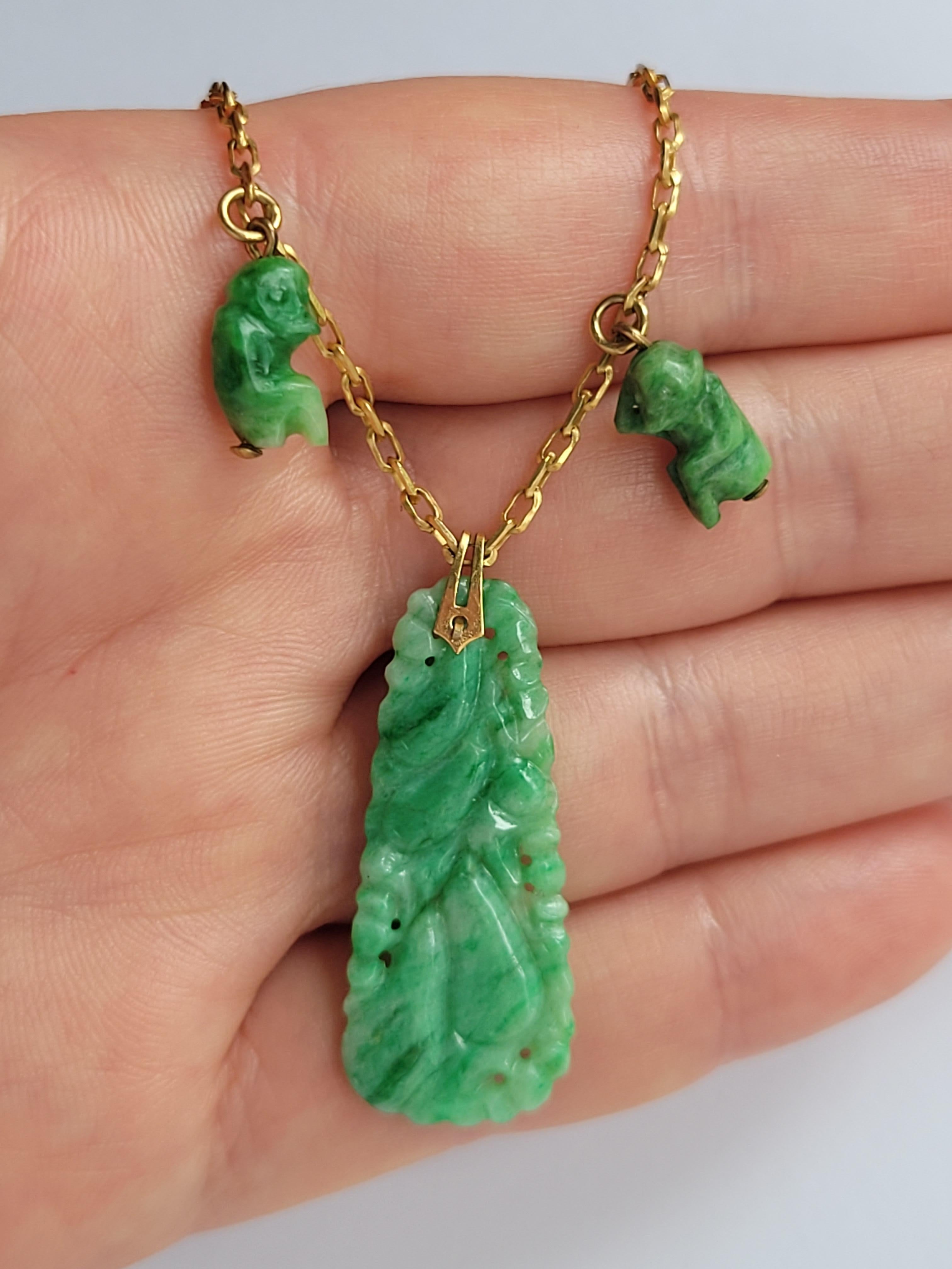 antique carved jade pendant
