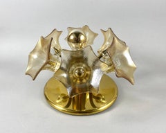Unusual Vintage Ceiling or Wall Chandelier by Sische Murano Glass and Brass