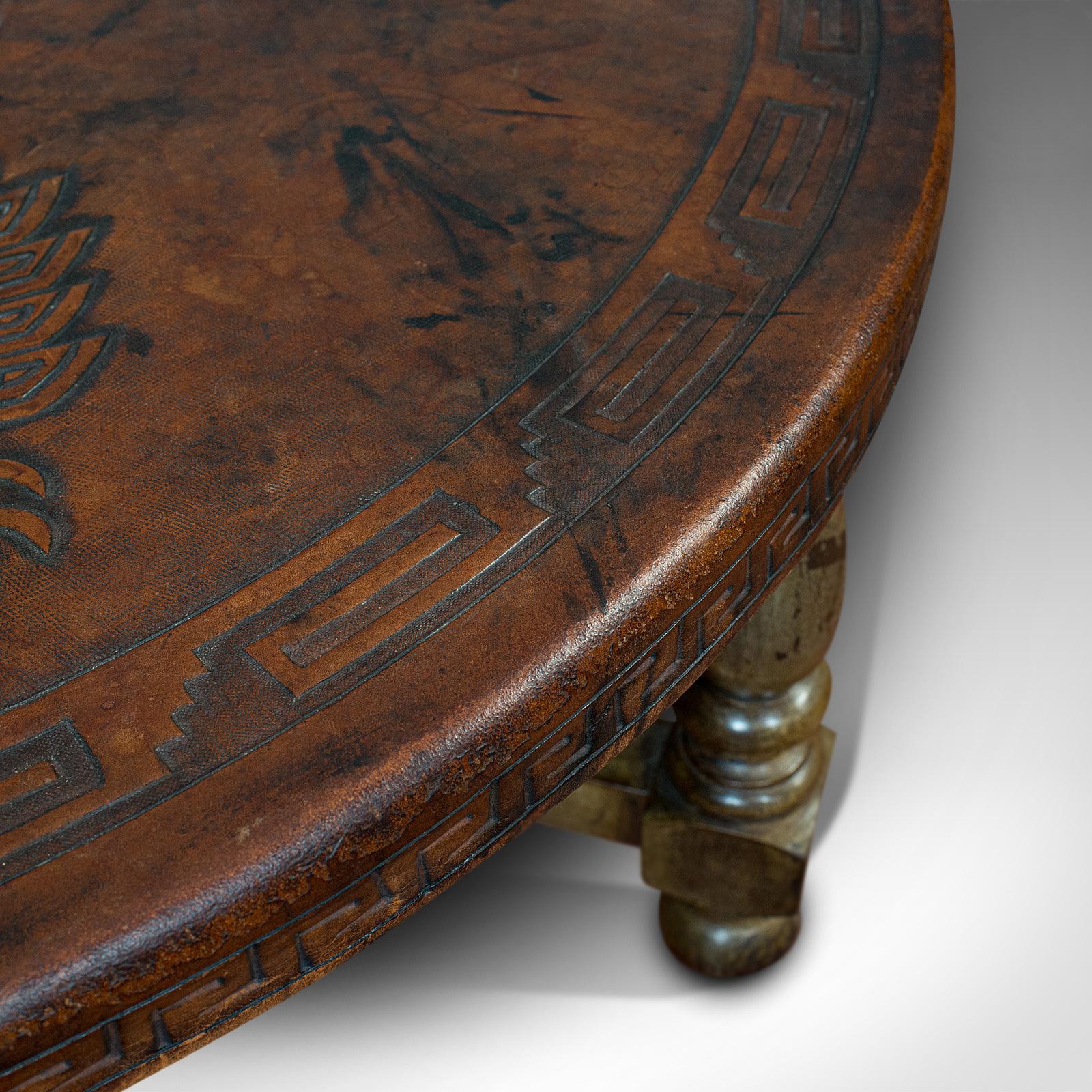 Unusual Coffee Table, Peruvian, Leather, Decorative, Aperitif, circa 1950 1