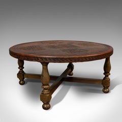 Unusual Coffee Table, Peruvian, Leather, Decorative, Aperitif, circa 1950
