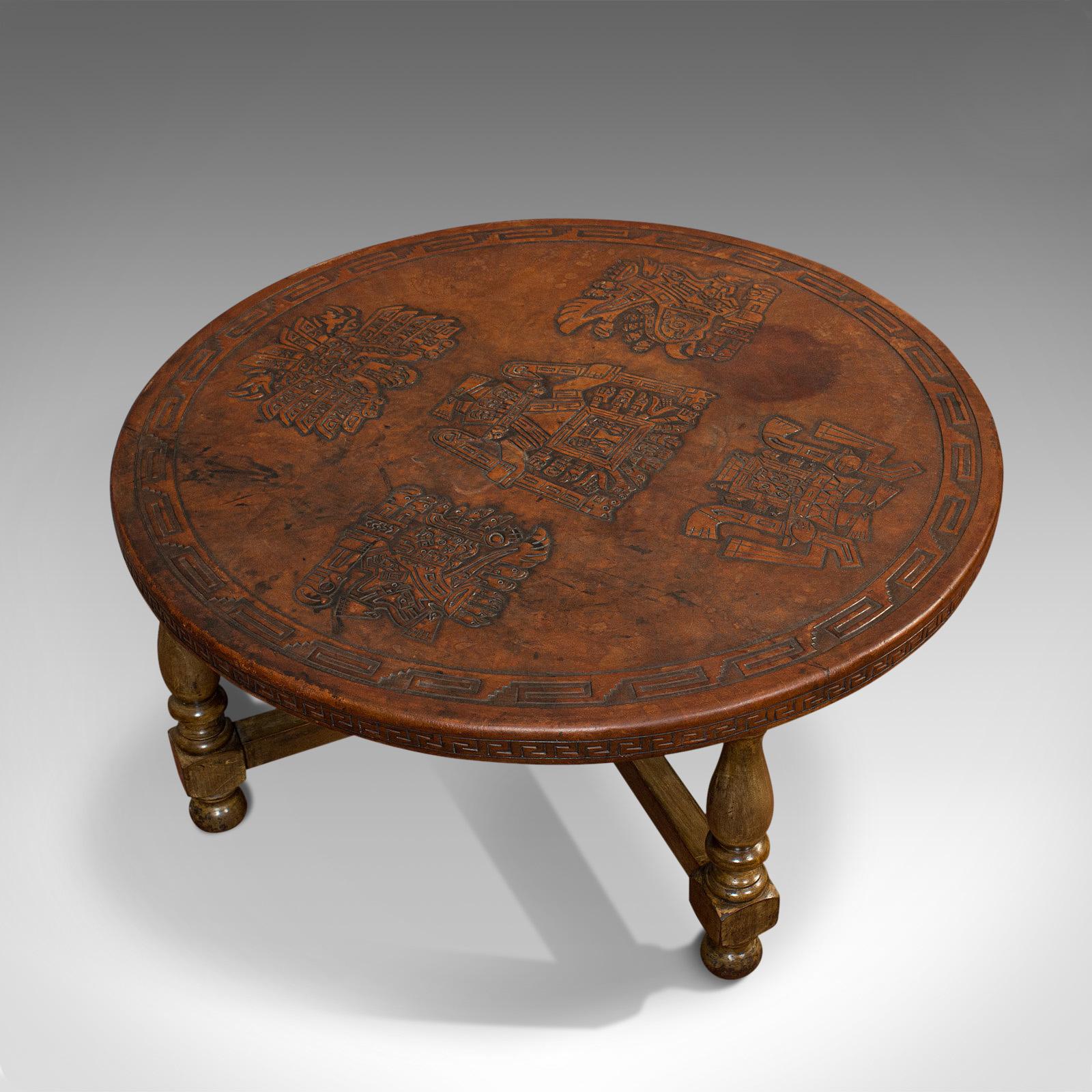 peruvian leather coffee table