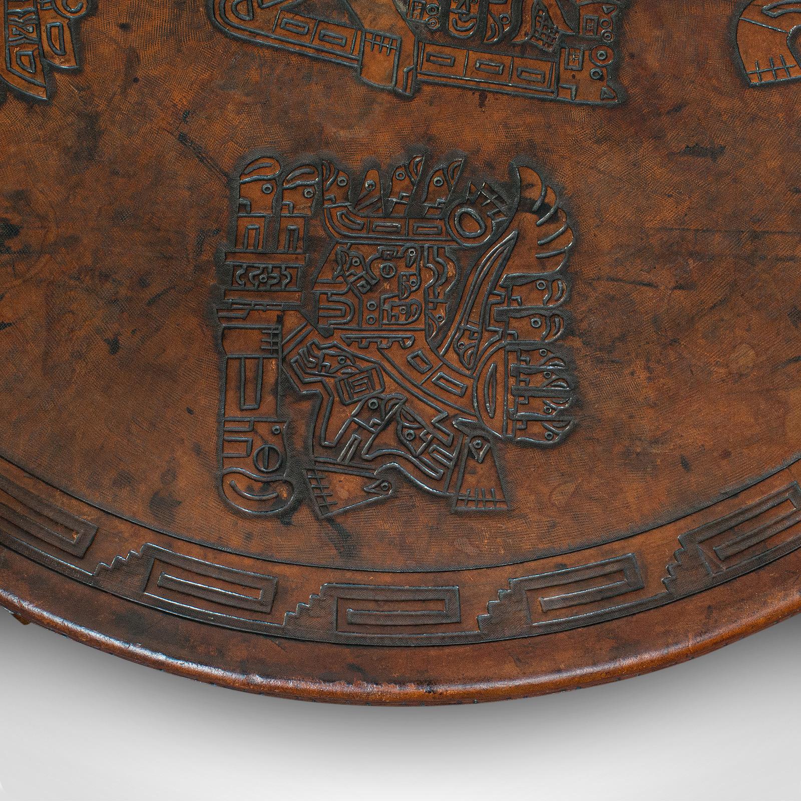 Unusual Coffee Table, Peruvian, Leather, Decorative, Aperitif, circa 1950 In Good Condition In Hele, Devon, GB