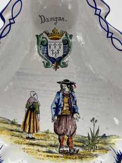 Unusual Vintage French Quimper Faience Pottery Figural Dish