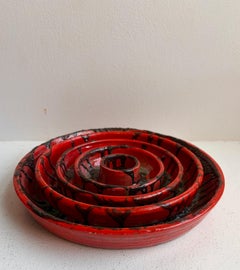 Unusual Vintage Ikebana / Raku Ceramics / Lava Glaze Art Pottery, Japan, 1960's